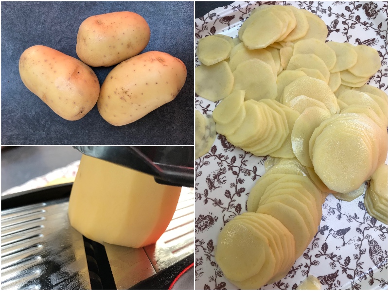 Pommes de terre préparées coupées en rondelles